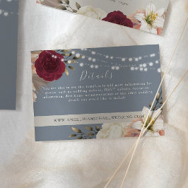 Detaljkort för Rustic Dusty Blue Bröllop Tilläggskort