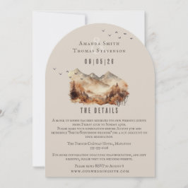 Detaljkort för rustika höstlandskap med inhägnad inbjudningar