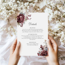Detaljkort för Sage Grönt & Burgundy Blommigt Bröl