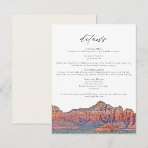 Detaljkort för SEDONA Watercolor Bohemian Bröllop Inbjudningar