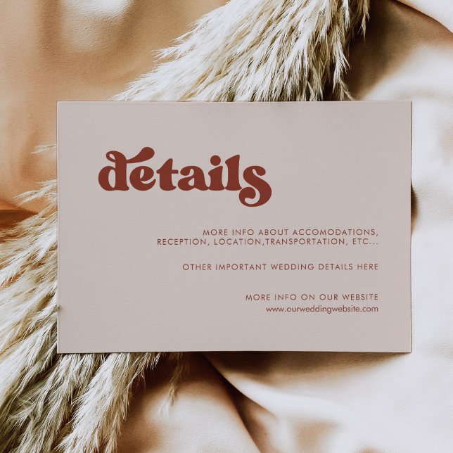 Detaljkort för snyggtens reflektor rosa bröllop tilläggskort (Skapare uppladdad)