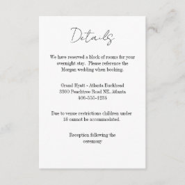 Detaljkort för valfritt bröllop OSA kort