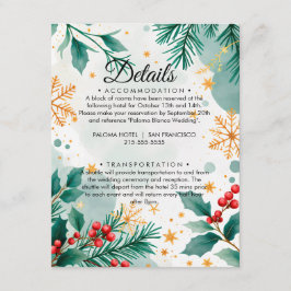 Detaljkort för Vattensfärg jul Bröllop Tilläggskort