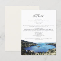 Detaljkort för Watercolor Sjö Tahoe Bröllop