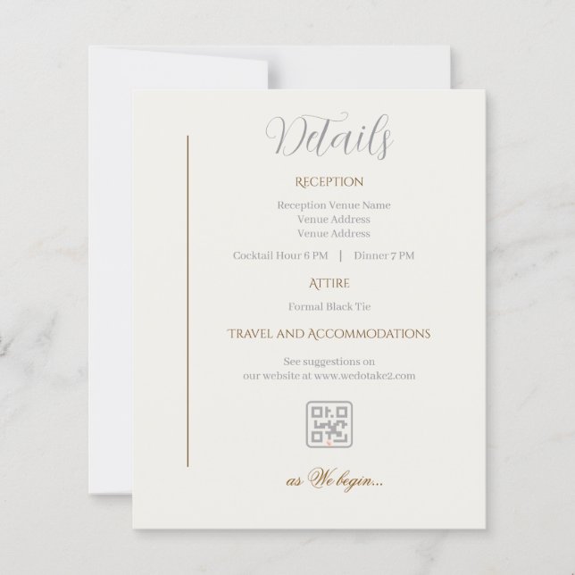 Detaljkort Minimalistisk vigselceremoni (Framsida)