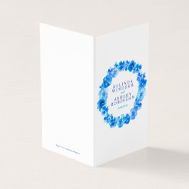 Detaljschema för bröllop i Blue Pansy Art karta Kort