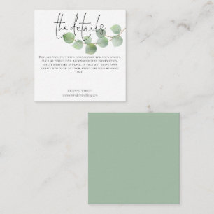 Detaljskript för Mini Modern Eucalyptus Bröllop Tilläggskort