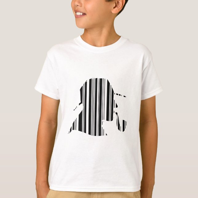 DETECTIVE BAR CODE Rör Rökande Streckkodsmönster T-shirt (Framsida)