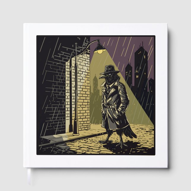 Detective Crow Comics Noir Style Guest Book Gästböcker (Framsida)