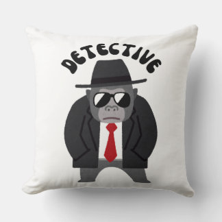 Detective Gorilla Throw Pillow – Bold Throw Pillow Kudde