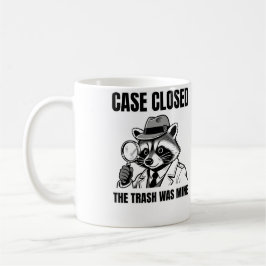 Detective Raccoon "Case Closed" Humor Graphic Kaffemugg