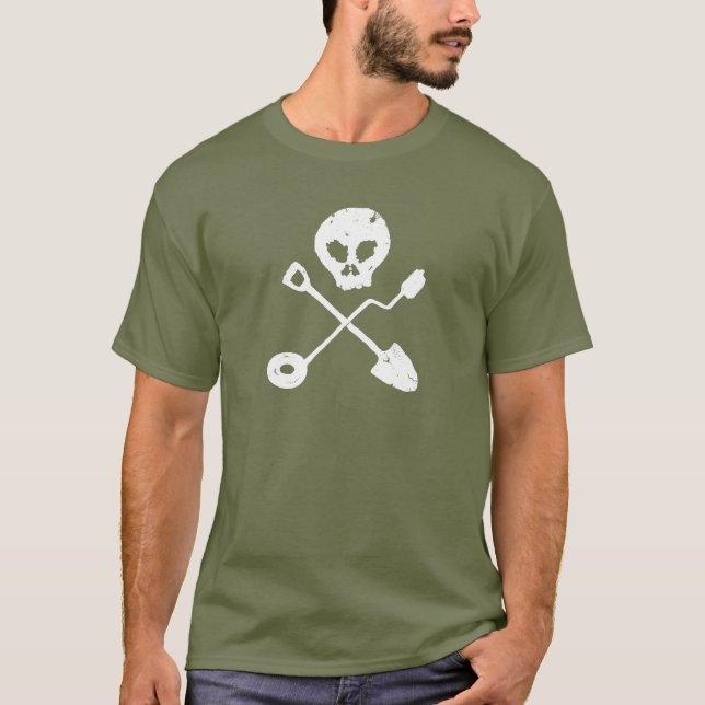 Detectorist Skull - Sondengänger Schädel T-shirt (Framsida)