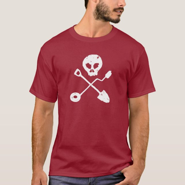 Detectorist Skull - Sondengänger Schädel T-shirt (Framsida)