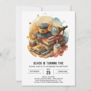 Detektiv Anpassningsbar Printable Birthday Inbjudningar