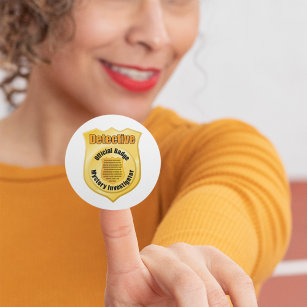 Detektiv Badge Stickers Runt Klistermärke