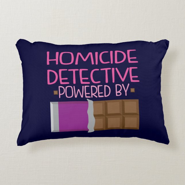 Detektiv- chokladgåva för mord för henne prydnadskudde (Framsidan)