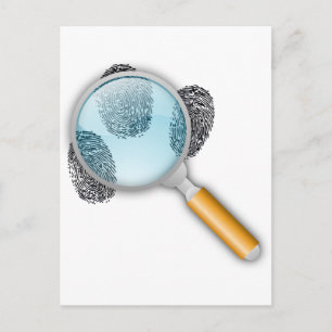 Detektiv Clues Hitta Finger Fingerprint Mystoppes Vykort