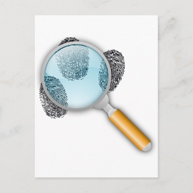 Detektiv Clues Hitta Finger Fingerprint Mystoppes Vykort (Framsida)