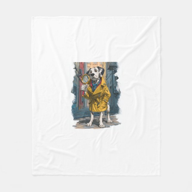 Detektiv Dalmatian - Brottslösande hund Fleecefilt (Framsidan)