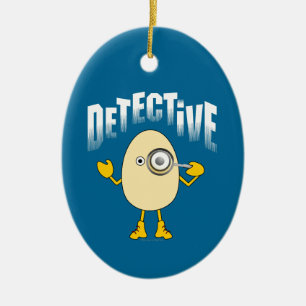 Detektiv Egghead Text Julgransprydnad Keramik