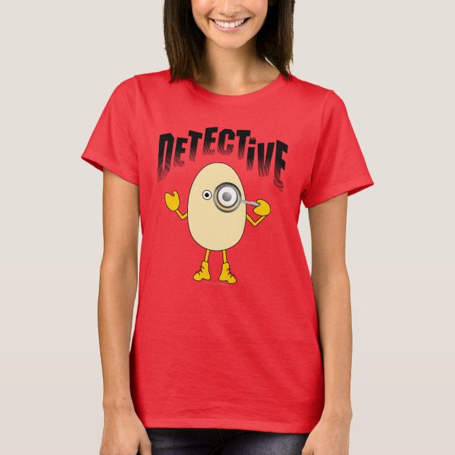 Detektiv Egghead Text T Shirt (Framsida)