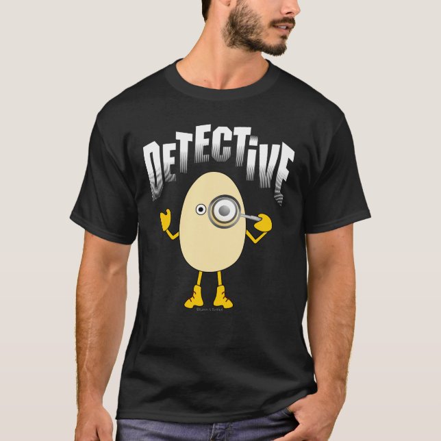 Detektiv Egghead Text T Shirt (Framsida)