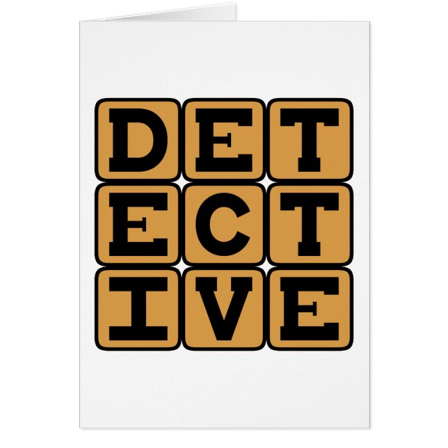 Detektiv, hårdkokt gumshoe hälsningskort (Framsidan)