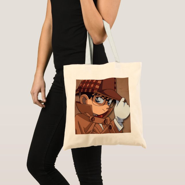 Detektiv-Inspired Anime Tote Bag | Myasty Stil Tygkasse (Framsida (produkt))