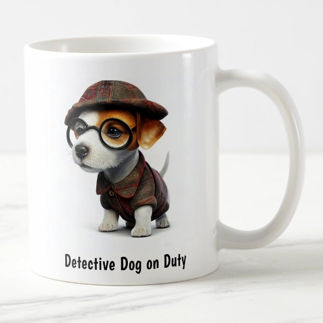 Detektiv Jack Russell Terrier  Kaffemugg (Skapare uppladdad)