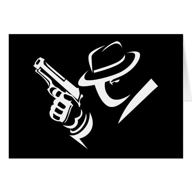 Detektiv- Mobsterkort 2 Hälsningskort (Framsidan Horizontal)