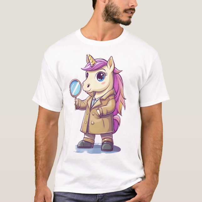 Detektiv Mysterium Enhörning T Shirt (Framsida)