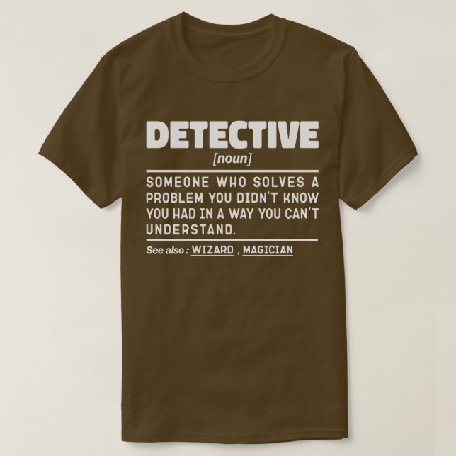 Detektiv Noun Investigationsarbetare Coola Far T Shirt (Design framsida)
