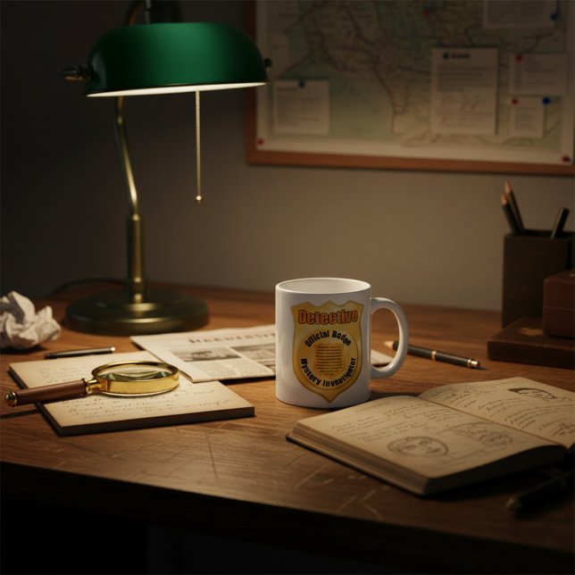 Detektiv Officiell Badge Mystopputredare Kaffemugg (Skapare uppladdad)