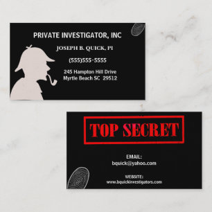 Detektiv Private Investigator Affärskorts Visitkort