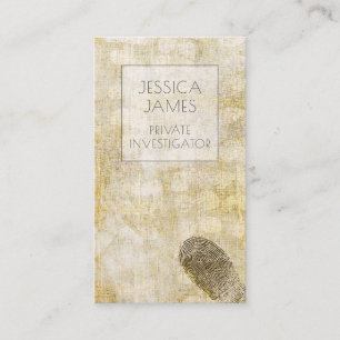 Detektiv Private Investigator Fingerprint Visitkort