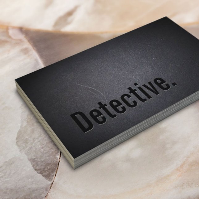 Detektiv Professionell Black Bold Minimum Visitkort (Skapare uppladdad)