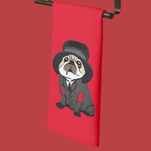 Detektiv Sherlock Pug Kökshandduk
