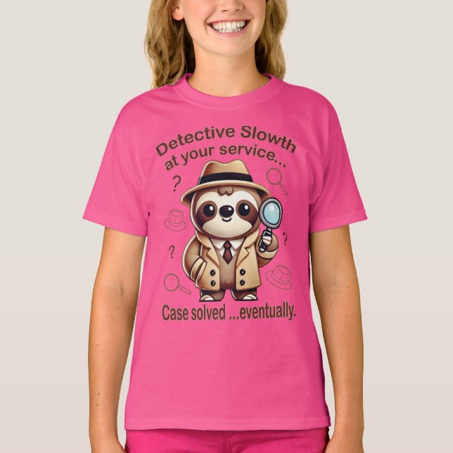 "Detektiv Sloth" Sloth Private Öga T Shirt (Framsida)