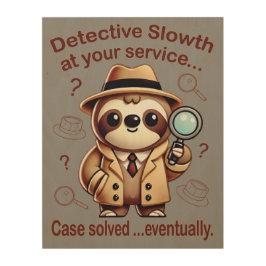 "Detektiv Sloth" Sloth Private Öga Trätavla