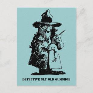 Detektiv Sly Ol Gumshoe Murder Mystoppsleuth Vykort