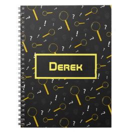 Detektiv Spy Glass and Fingerprint Roligt Anteckningsbok