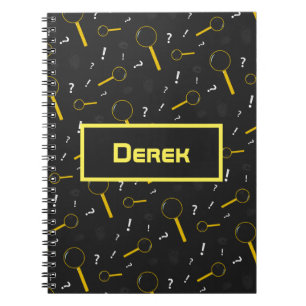 Detektiv Spy Glass and Fingerprint Roligt Anteckningsbok