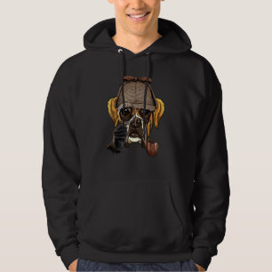 Detektiv tysk boxare spionutredare husdjur boxare hoodie