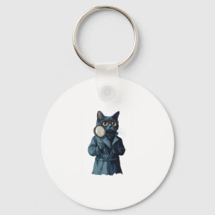 Detektiv Whiskers � Funny Cat Myasty Novel Nyckelring