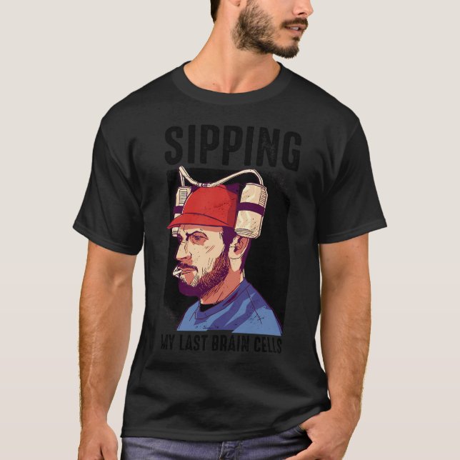 Detektivtecknad med schackbrädemönster. t shirt (Framsida)
