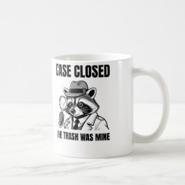 Detektivtvättbjörn "Fallet Uppklarat" Humor Grafis Kaffemugg
