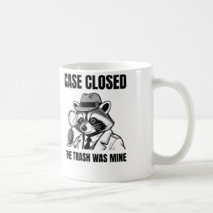 Detektivtvättbjörn "Fallet Uppklarat" Humor Grafis Kaffemugg