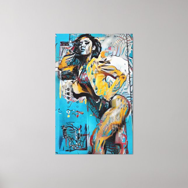 'Determined' Abstrakt Woman Silhouette Wall Art Canvastryck (Framsida)