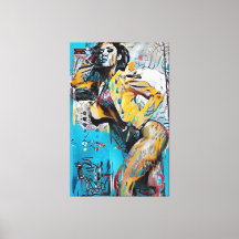 'Determined' Abstrakt Woman Silhouette Wall Art