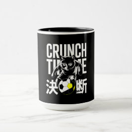 Determined Kawaii Soccer Cat Mug - Japanese Kanji Mugg